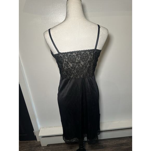 Vintage Slip Nightgown W Matching Overcoat Robe Black Set Size 38 Whimsigoth - Picture 5 of 15